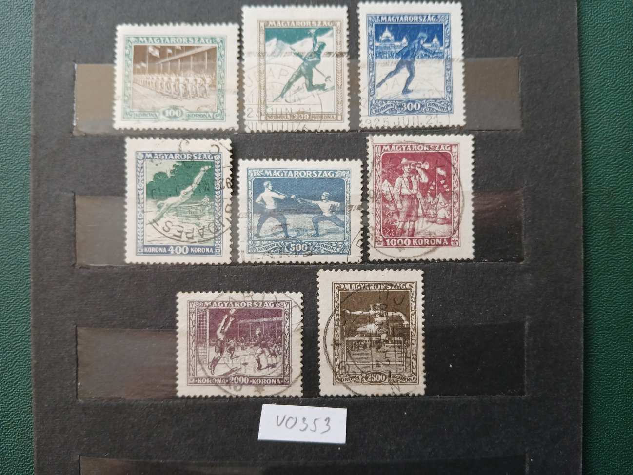 Magyar bélyeg 1925 433-440 bélyegzett