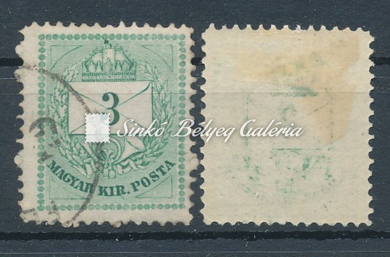 1874. Színesszámú 3kr bélyegek