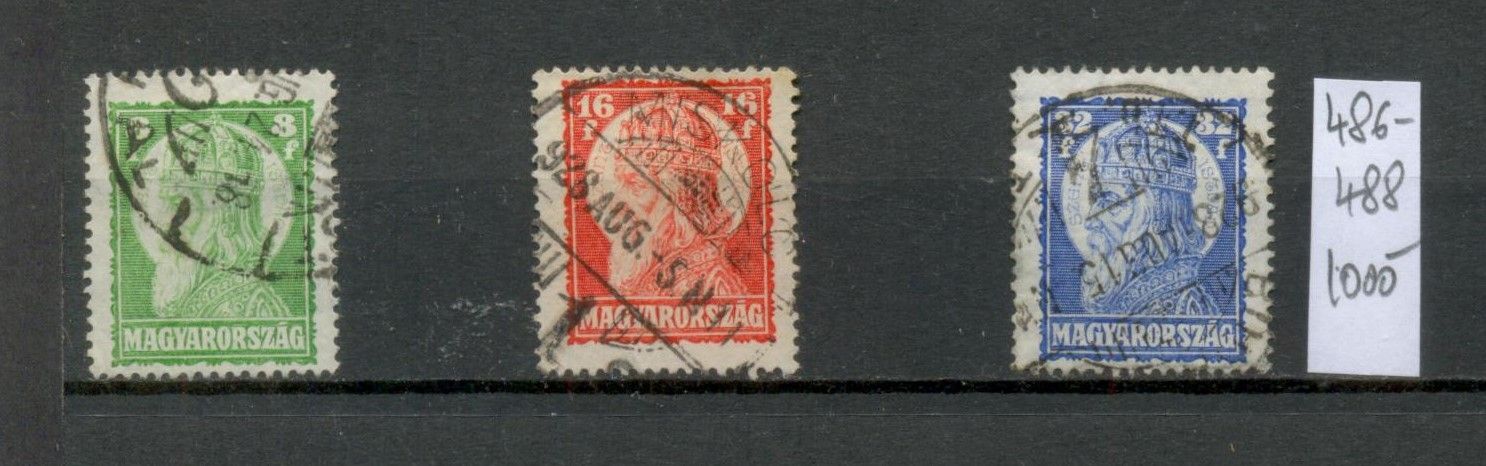 M81 - Szent István I. teljes sorozat (1928) - MP 486-488, pecsételt