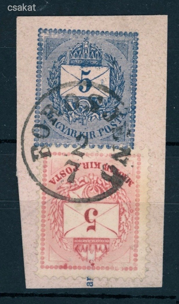 1874 krajcáros BOROSJENÖ lebélyegzés kivágáson Arad Romania Gudlin E2.2 / 70p (e33)