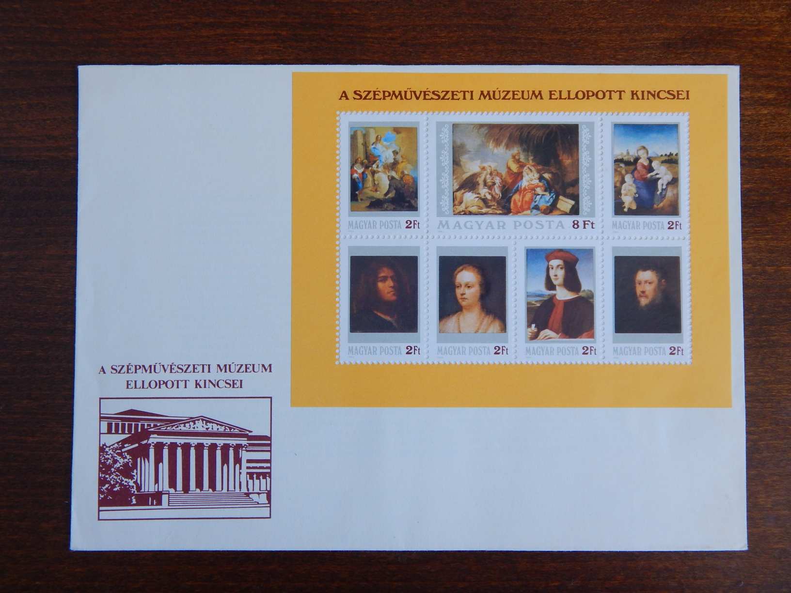 FDC 1984. Festmény (XXII.) - A Szépművészeti múzeum ellopott kincsei - blokkal