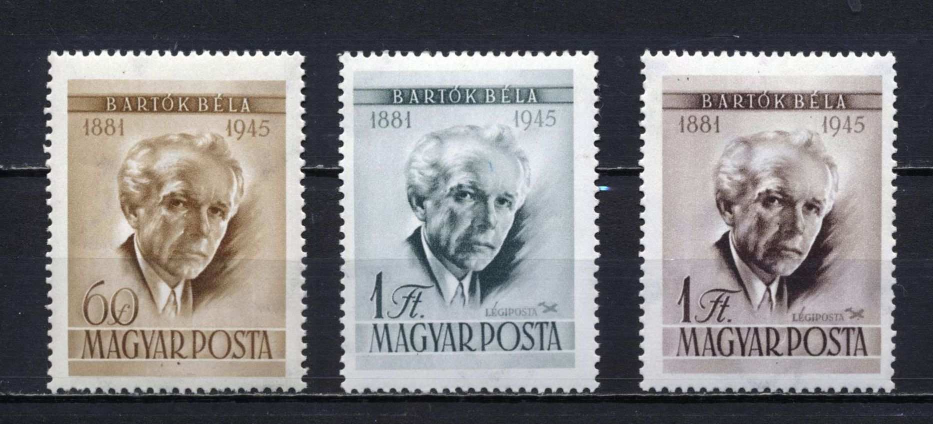 1955 Bartók Béla bélyegsor, postatiszta, kat.:2 000 Ft