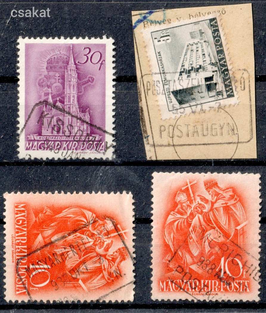 1936+ postaügynökség bélyegzés KISSOMLYÓ + MAGYARHERTELEND + MÓRICHIDA +  PUSZTASZENTLÁSZLÓ 60p(d26)