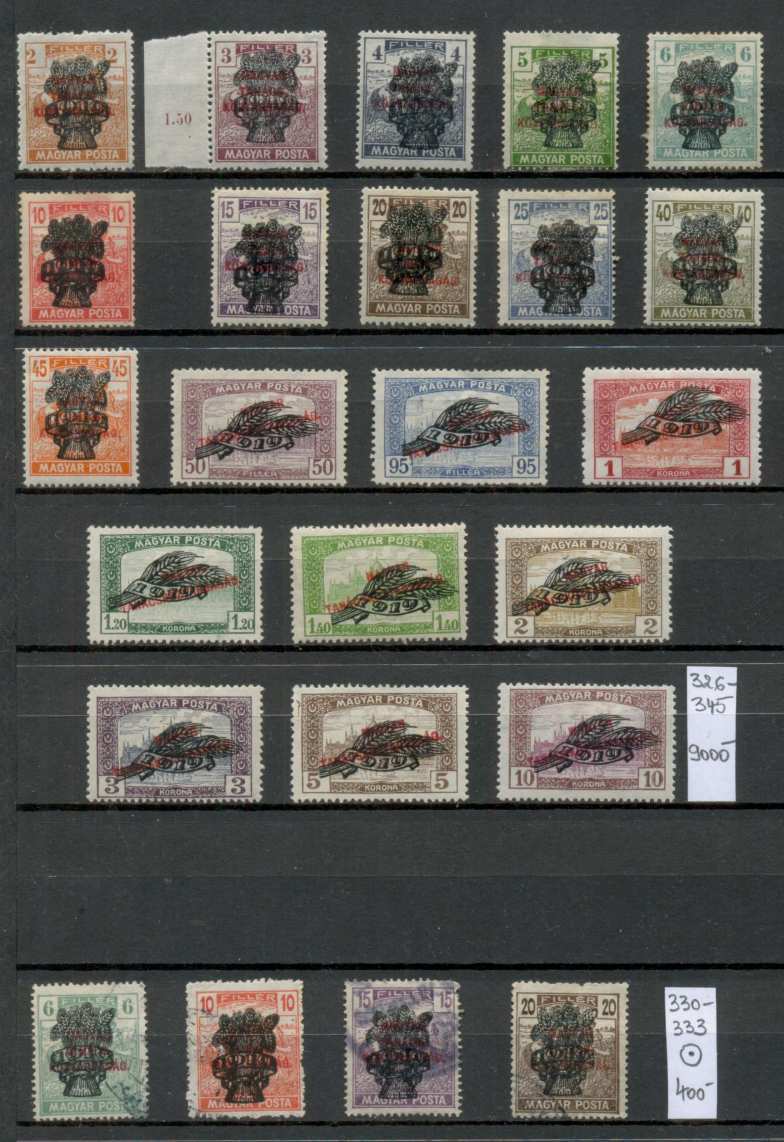 M66 - 1920. Búzakalász sor (20 db) - vegyes: falcos (*) és pecsételt