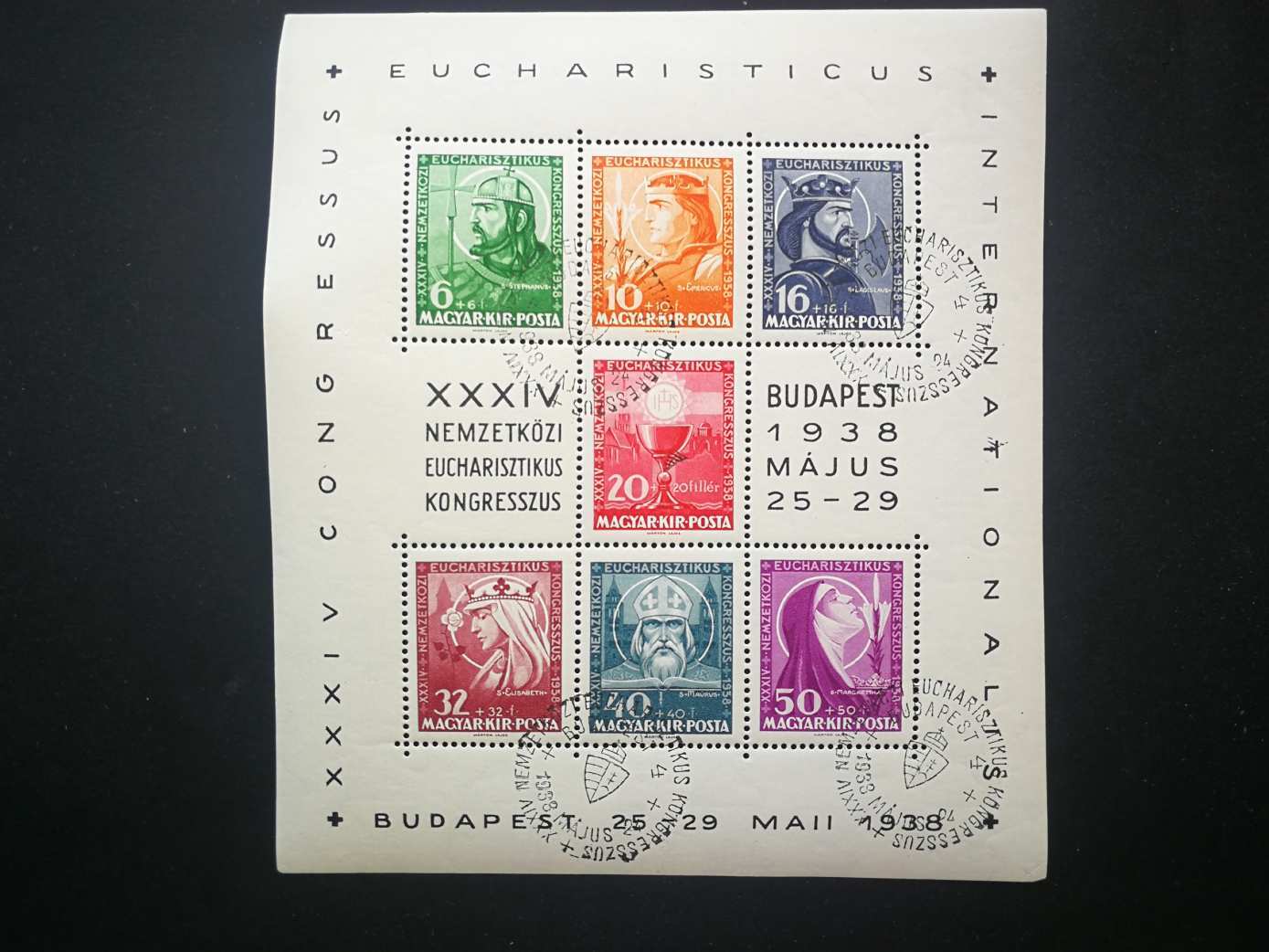 Magyarország 1938 Eucharisztikus blokk Emlékbélyegző D