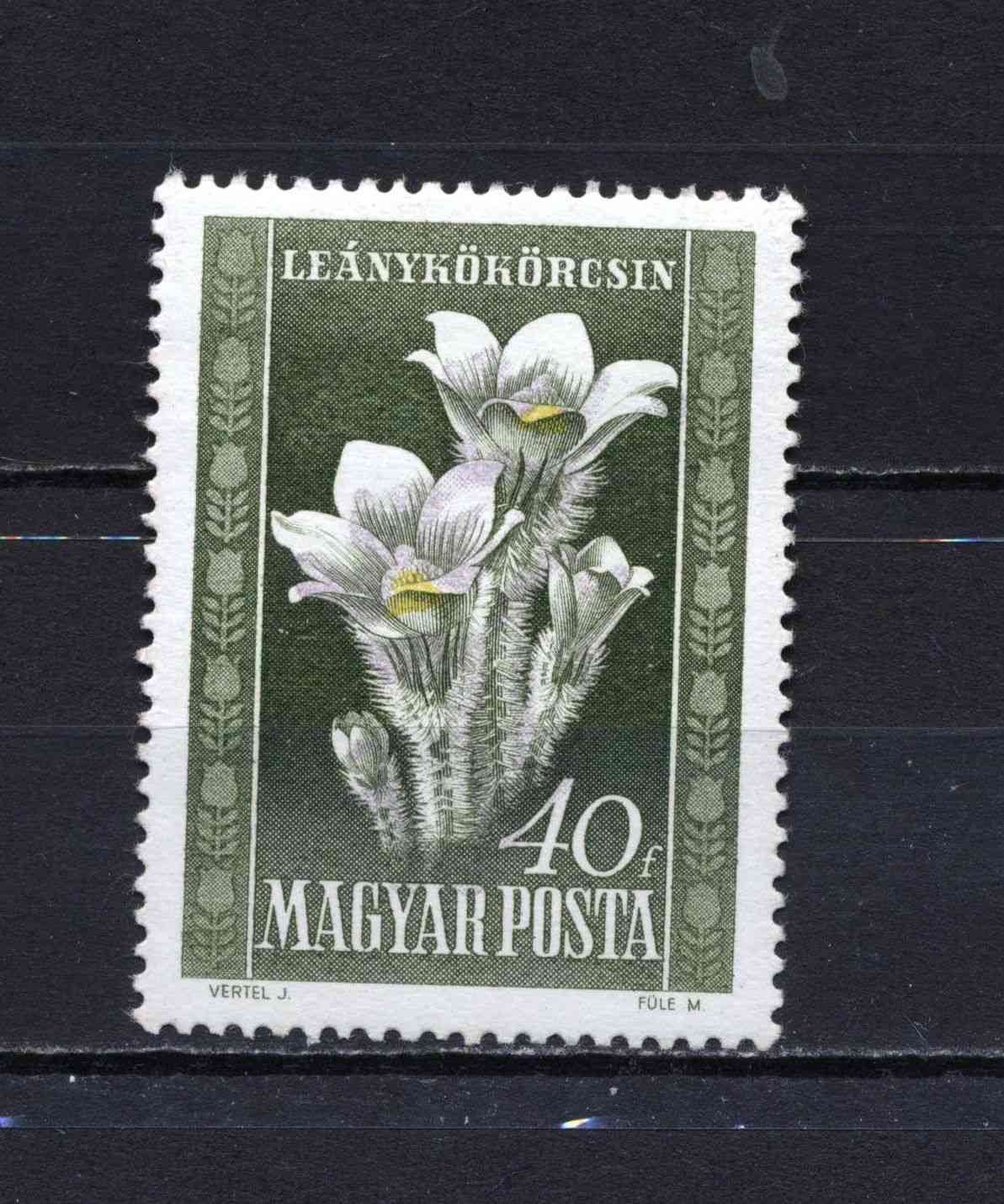 Tévnyomat! 1950 Virág I. elcsúszott virágszínnyomat, postatiszta