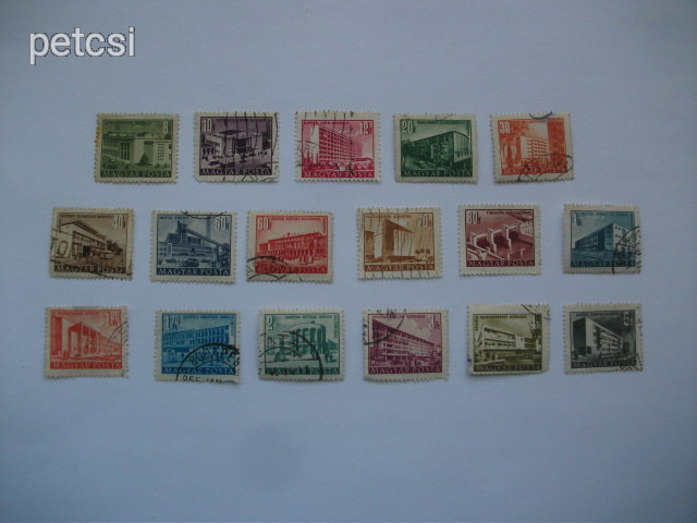 Magyar bélyeg / bélyegsor épületek 1951/53