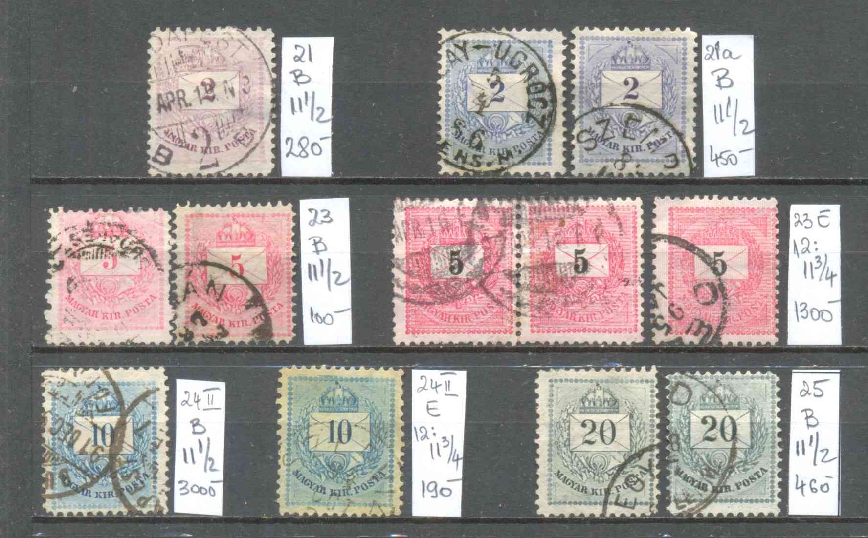 M4-Magyarország 1888-1898 Feketeszámú krajcáros bélyeg tétel (8 db) - Ia vízjel