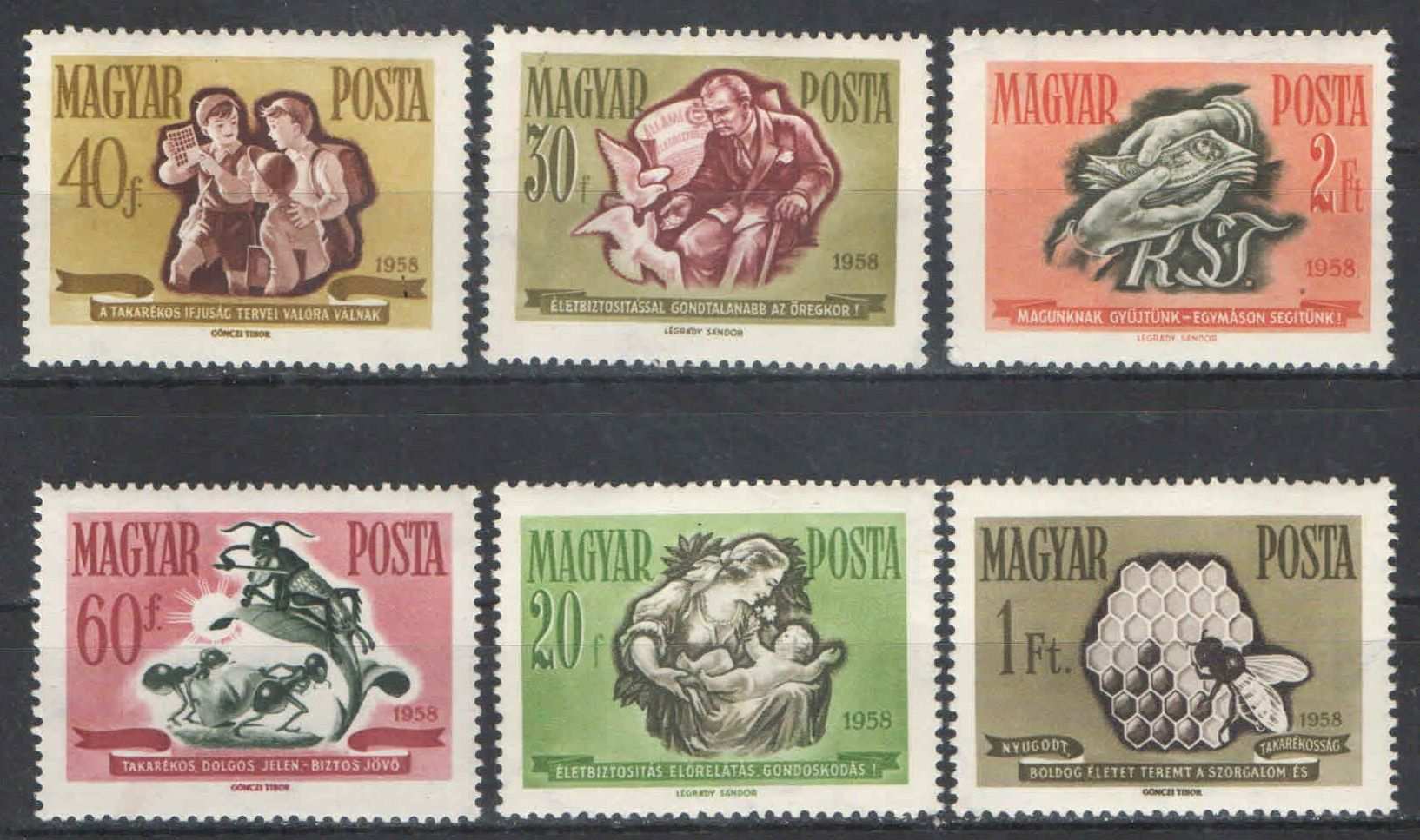 1958. Magyarország - Takarékosság és biztosítás, sor