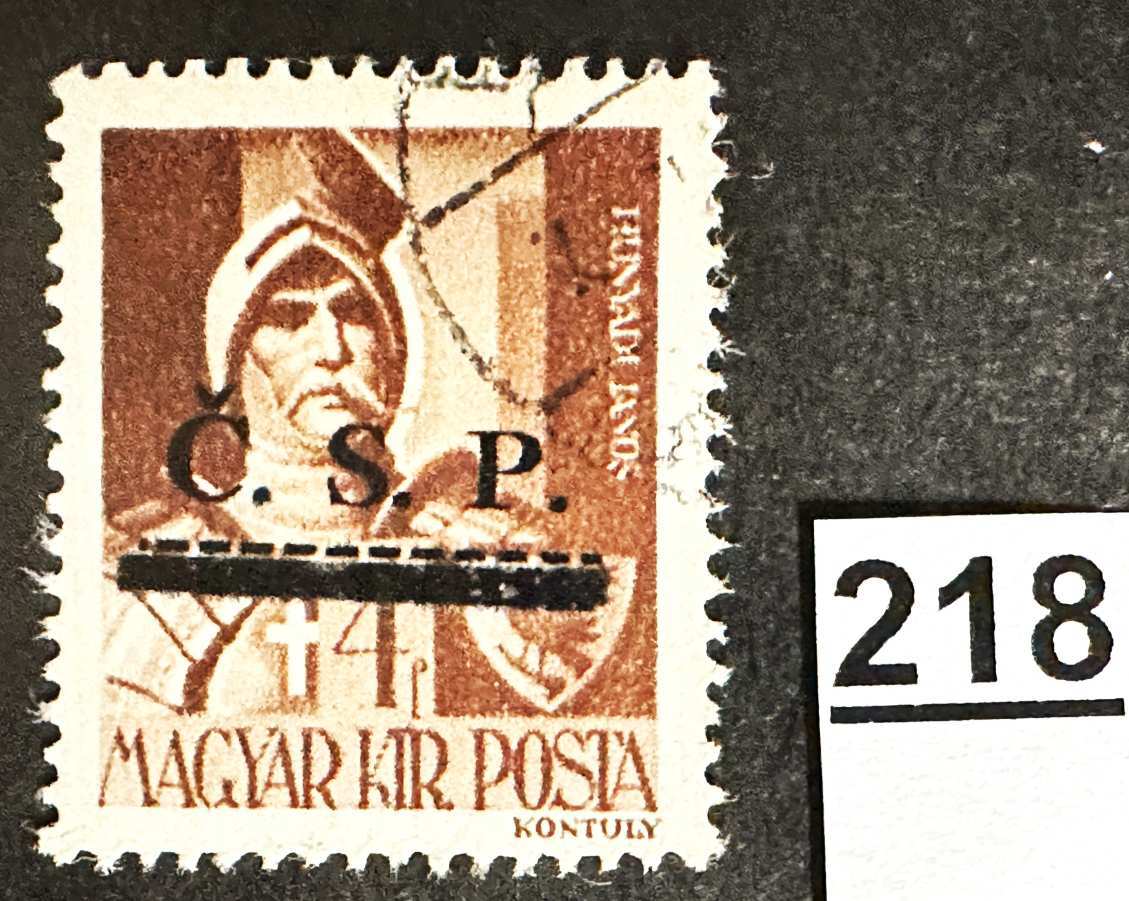 MAGYARORSZÁG 1945 ROZSNYÓ SZOVJET MEGSZÁLLÁS HADVEZÉREK 4 FILLÉR  FELÜLNYOMOTT BÉLYEG
