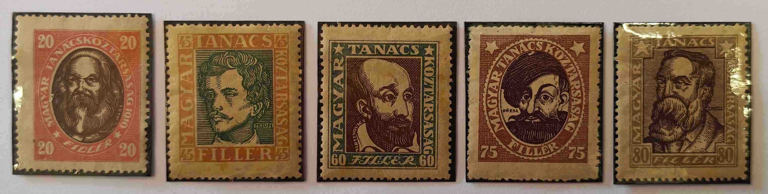 1919 Magyar Tanácsköztársasági Arcképek Teljes Sor  A