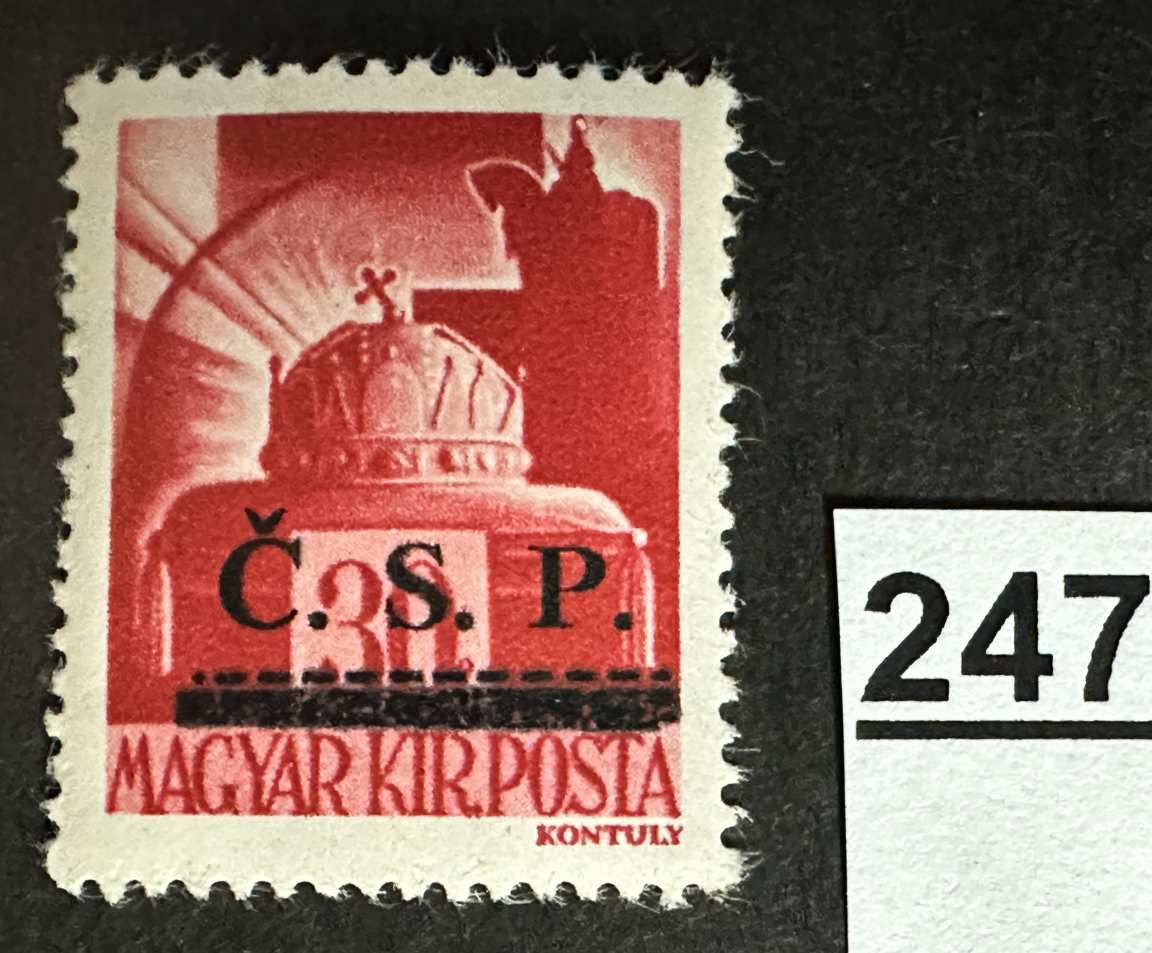 MAGYARORSZÁG 1945 ROZSNYÓ SZOVJET MEGSZÁLLÁS HADVEZÉREK 30 FILLÉR  FELÜLNYOMOTT BÉLYEG