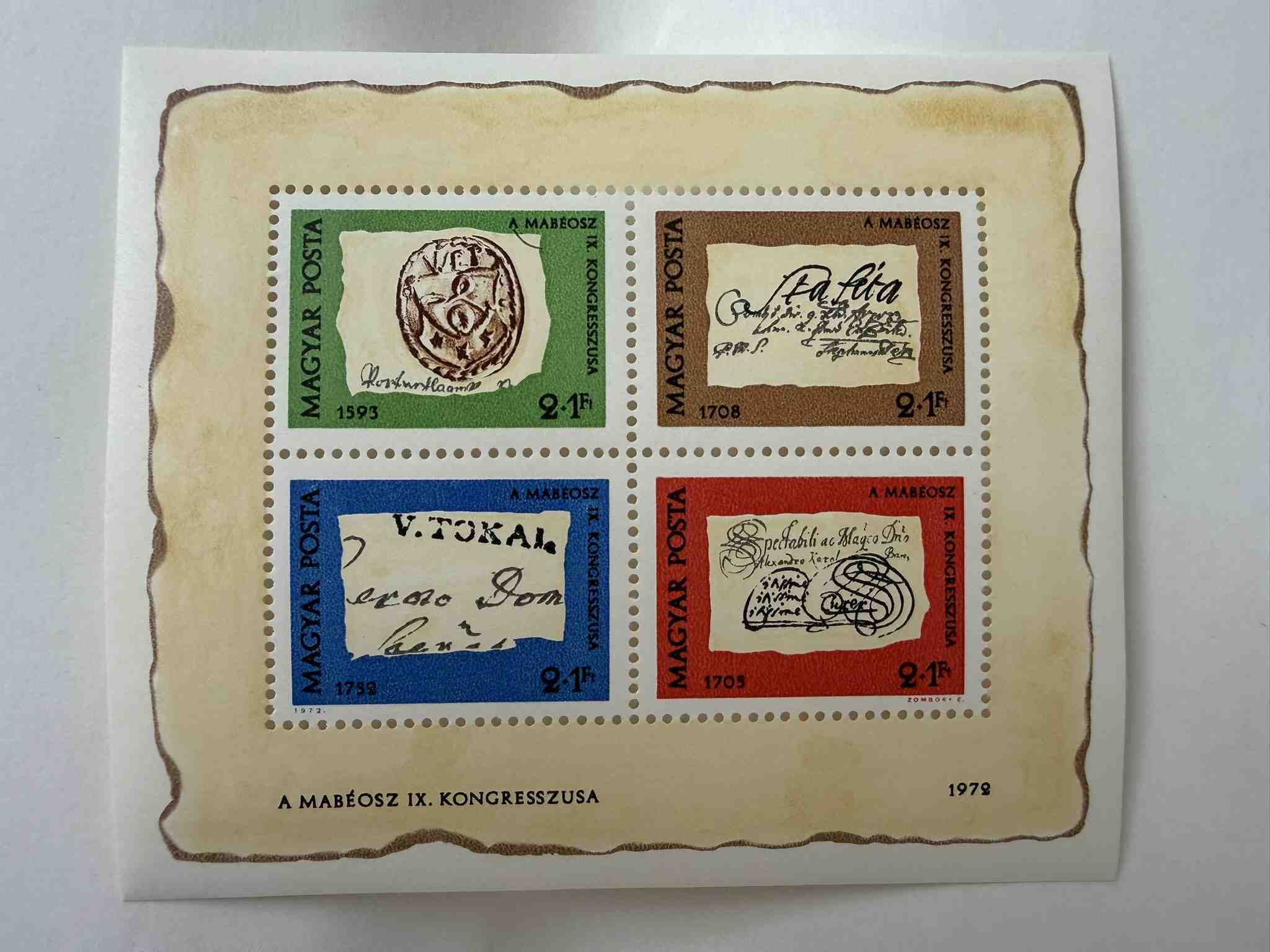 1972 MABÉOSZ IX. kongresszusa – négybélyeges blokk