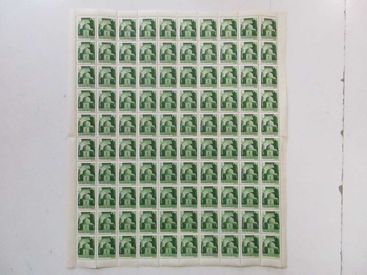 1943/44. Hadvezérek 1 pengős teljes postatiszta ívben **