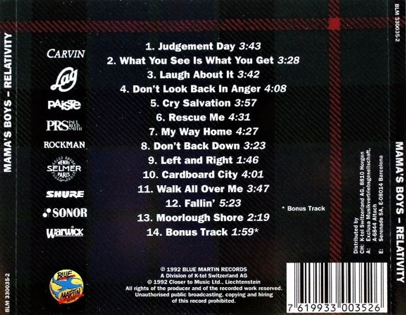 Mama's Boys - Relativity CD