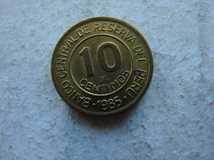 PERU 10 CENTIMOS, 1985. 1 DB.
