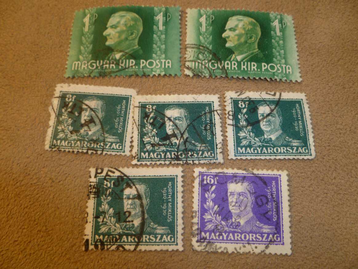 1941 Kormányzói arckép 7 db pecsételt (X17