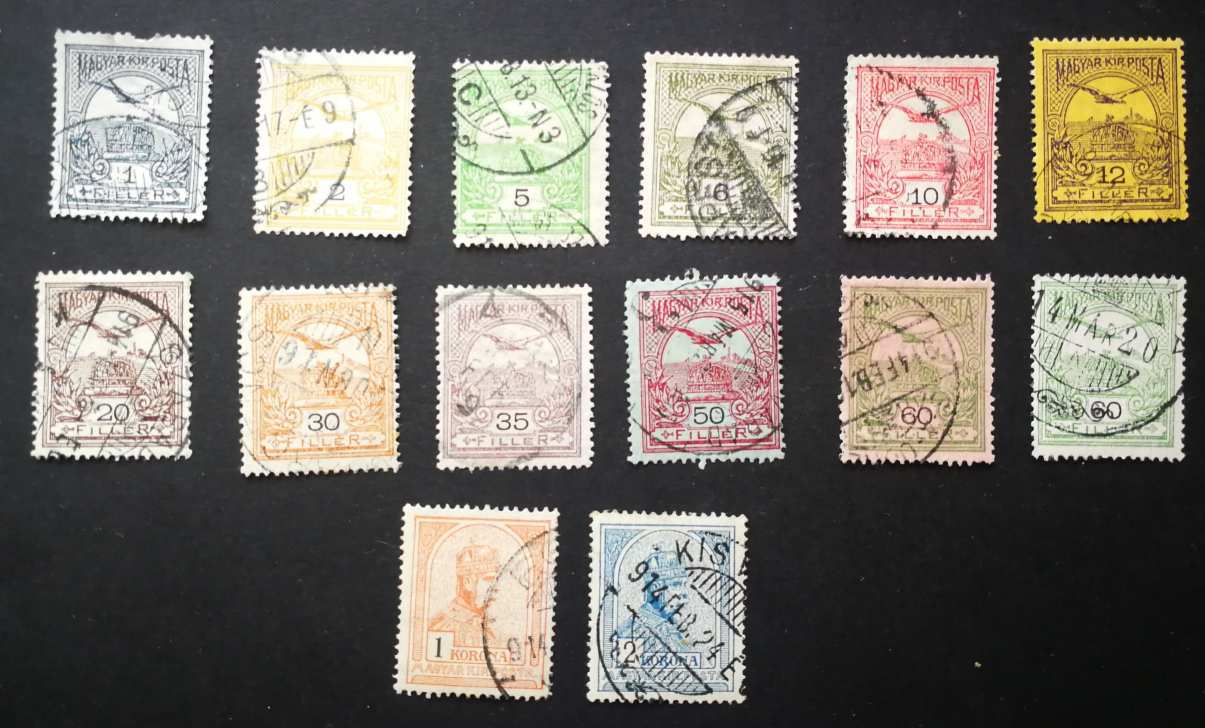 Magyarország 1913 Turul B komplett pecsételt H