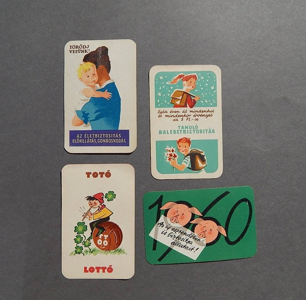 Kártyanaptár 4.db. 1960.