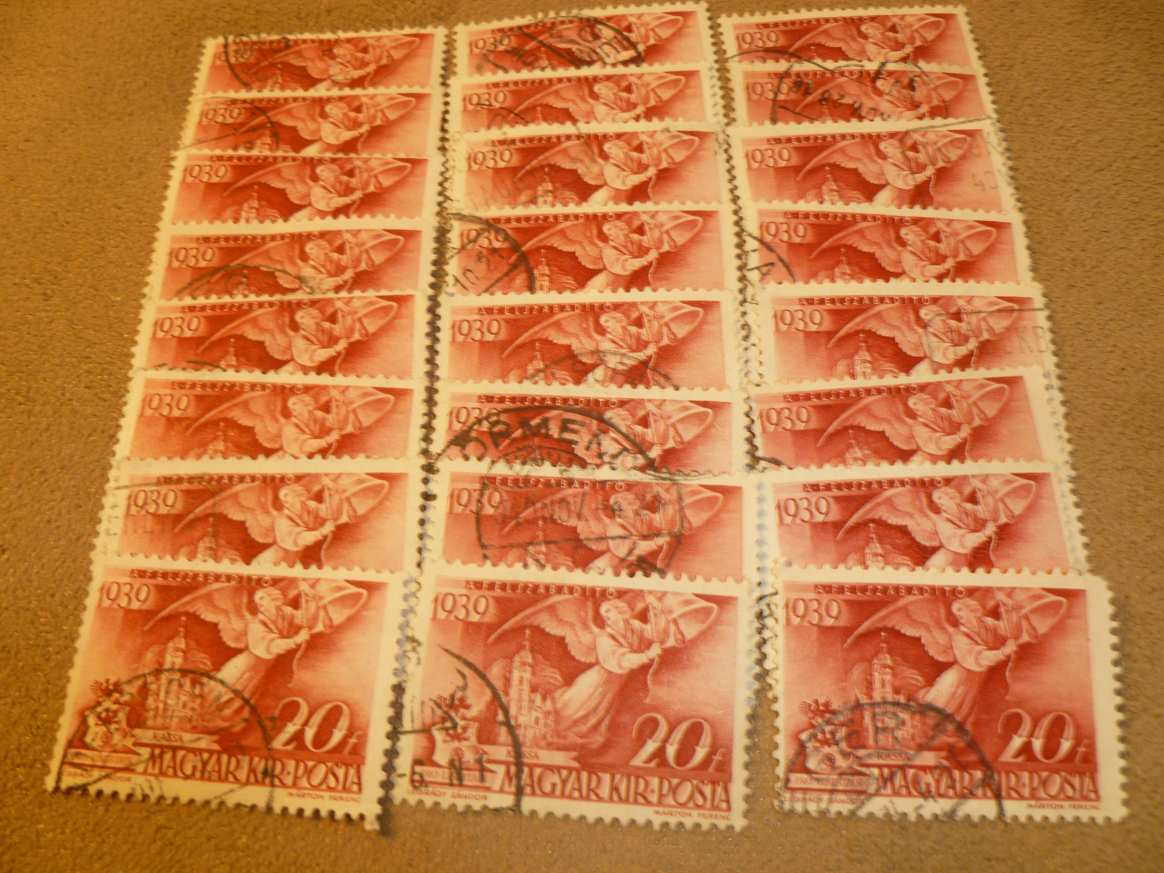 1939 pengő-fillér 20 fillér 24 db pecsetelt (X14