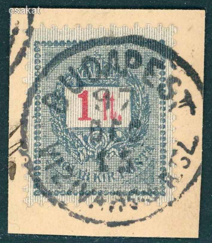 1889 elektro 1 Ft  BUDAPEST / VIZIVÁROS I SZ bélyegzés Gudlin E3.70 / 20p (d89)