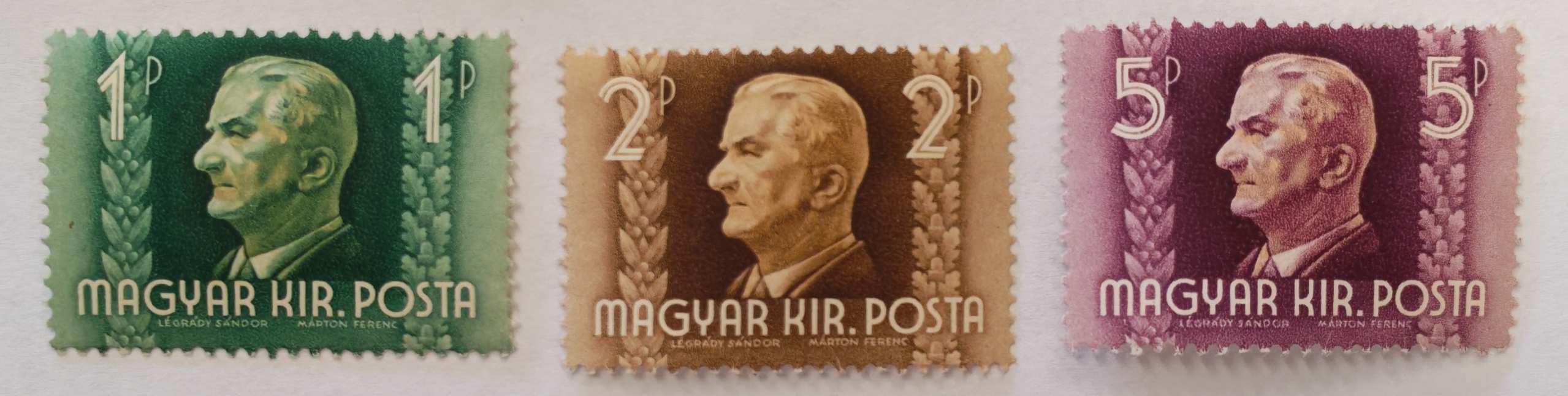 1941 Kormányzói Arcképsor (II.) Teljes Bélyegsor (**)