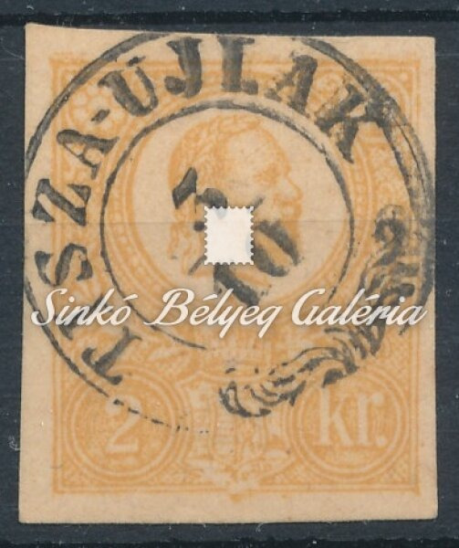 1871 Réznyomat 2kr díjjegyes kivágás TISZA-UJLAK