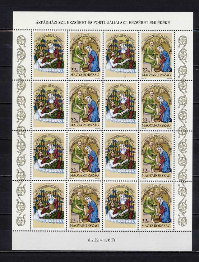 Teljes ív 1995 Szent Erzsébetek postatiszta MPIK 2000 Ft
