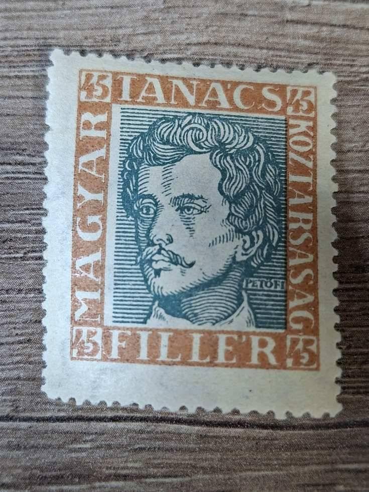 1919. Magyar Tanácsköztársaság arcképek, 45 fillér, A Kat ára 4000 Ft