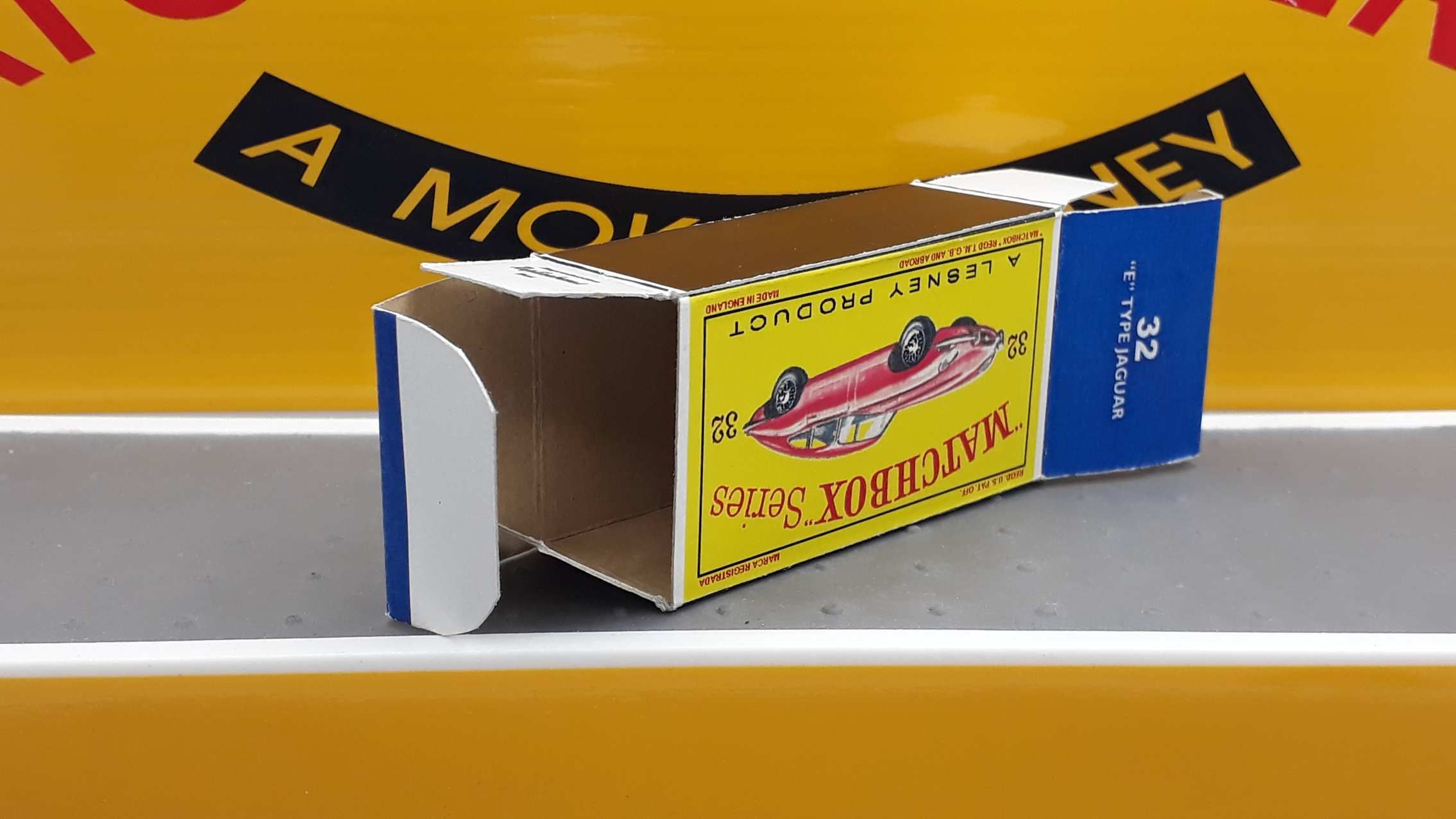 Matchbox Moko/Regular Wheels.   E Type Jaguar + Utángyártott Doboz.