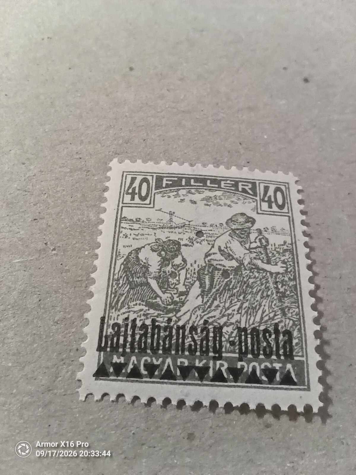 1921. Nyugat-Magyarország III. 40 fillér hármaslyukkal megszállás Bodor garanciajellel