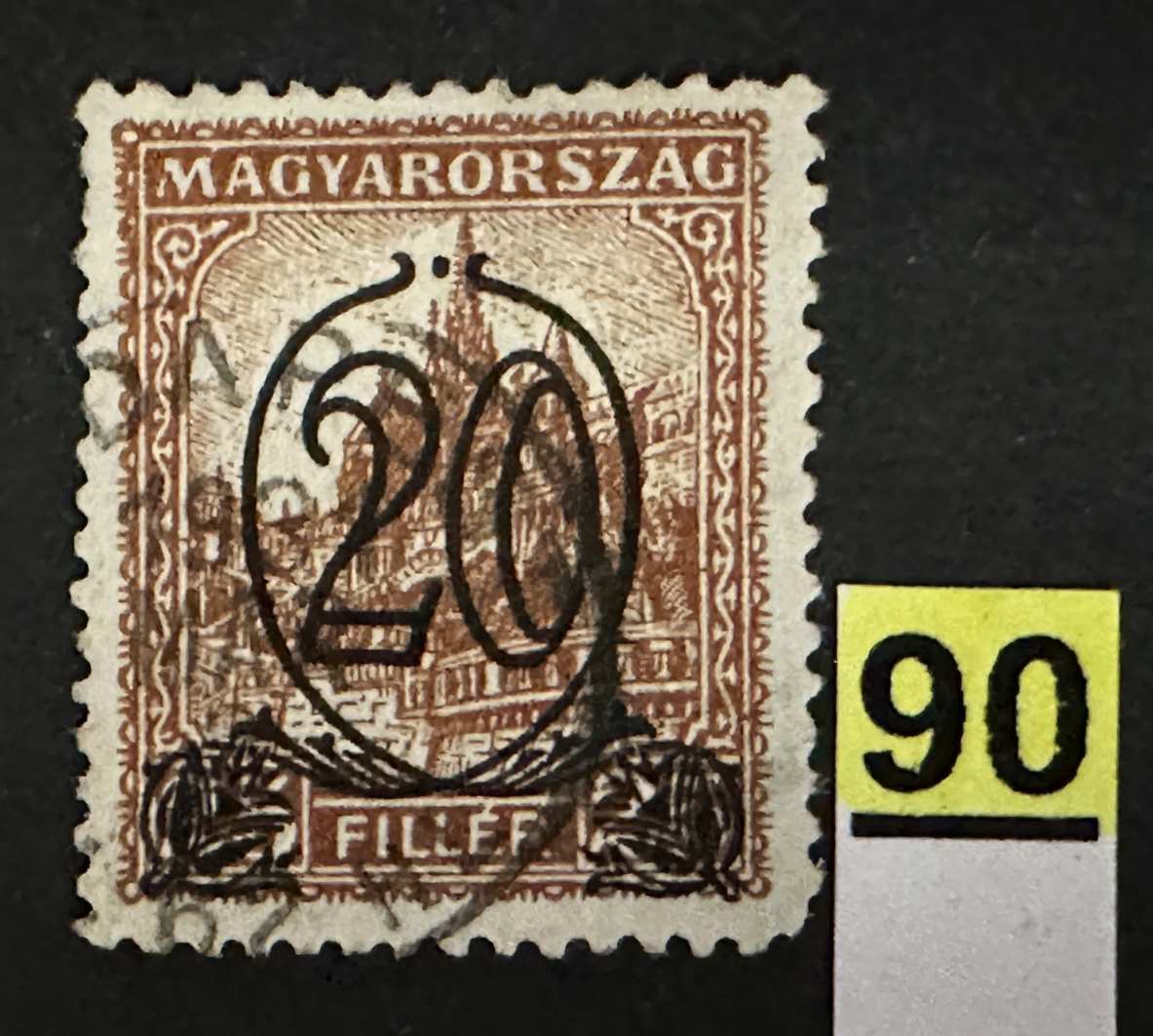 Magyarország 1931 Kisegítő 14-14 1/4-es fogazással Bélyeg MBK 4.000Ft 90.-