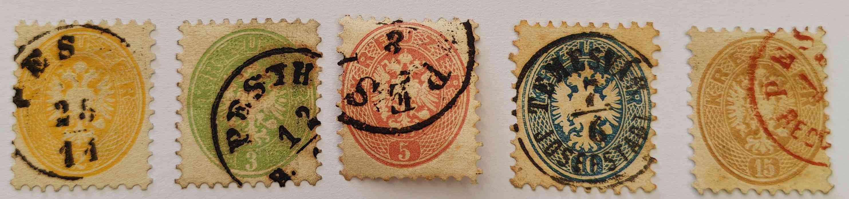 1863/64 Kőnyomat Teljes Bélyegsor Dombornyomással 9 1/2 Fogazás!!!