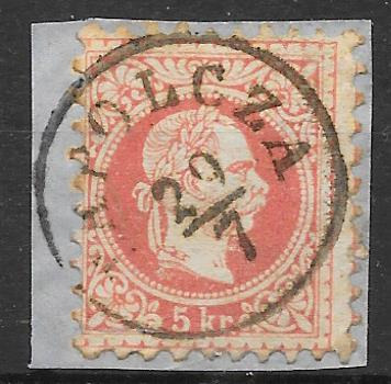 1867. 5 kr bélyeg TAPOLCZA 7/29 BÉLYEGZÉSSEL