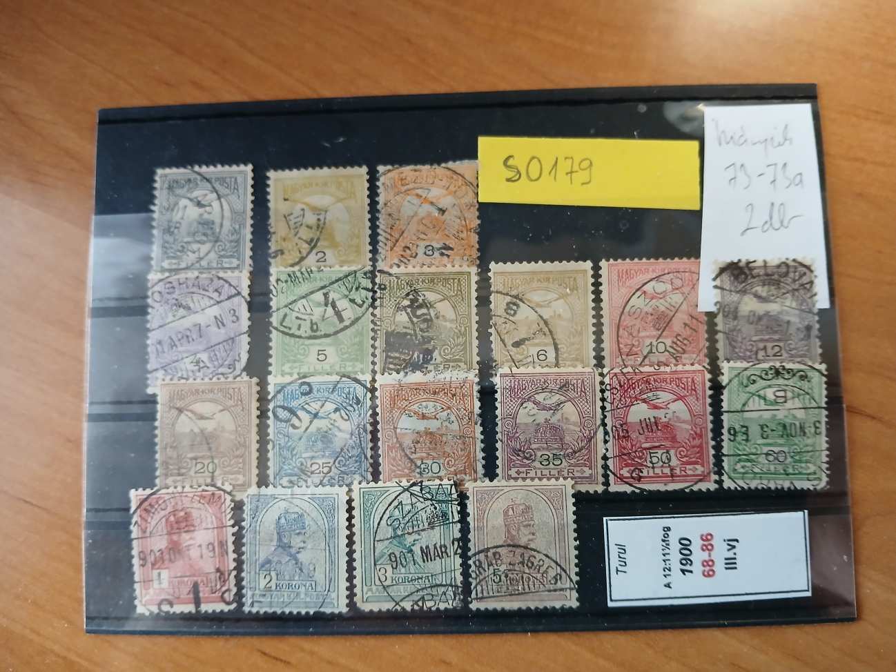 S0179 Magyar  1900 TURUL 68-86 ( hiányzik 72, 73a 2db színárnyalat  ) -  kat.ár . 26500 huf