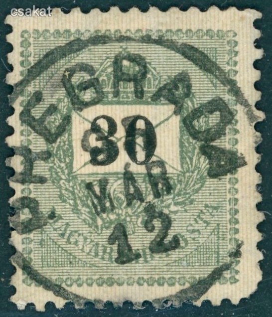1889 feketeszámú krajcáros PREGRADA bélyegzés Varasd Croatia Gudlin E3.20 / 80 pont (d91)