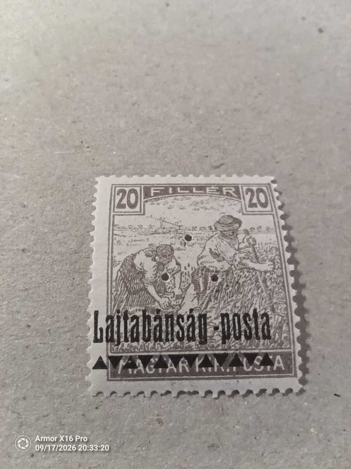 1921. Nyugat-Magyarország III. 20 fillér hármaslyukkal megszállás Bodor garanciajellel