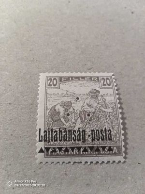 1921. Nyugat-Magyarország III. 20 fillér hármaslyukkal megszállás Bodor garanciajellel