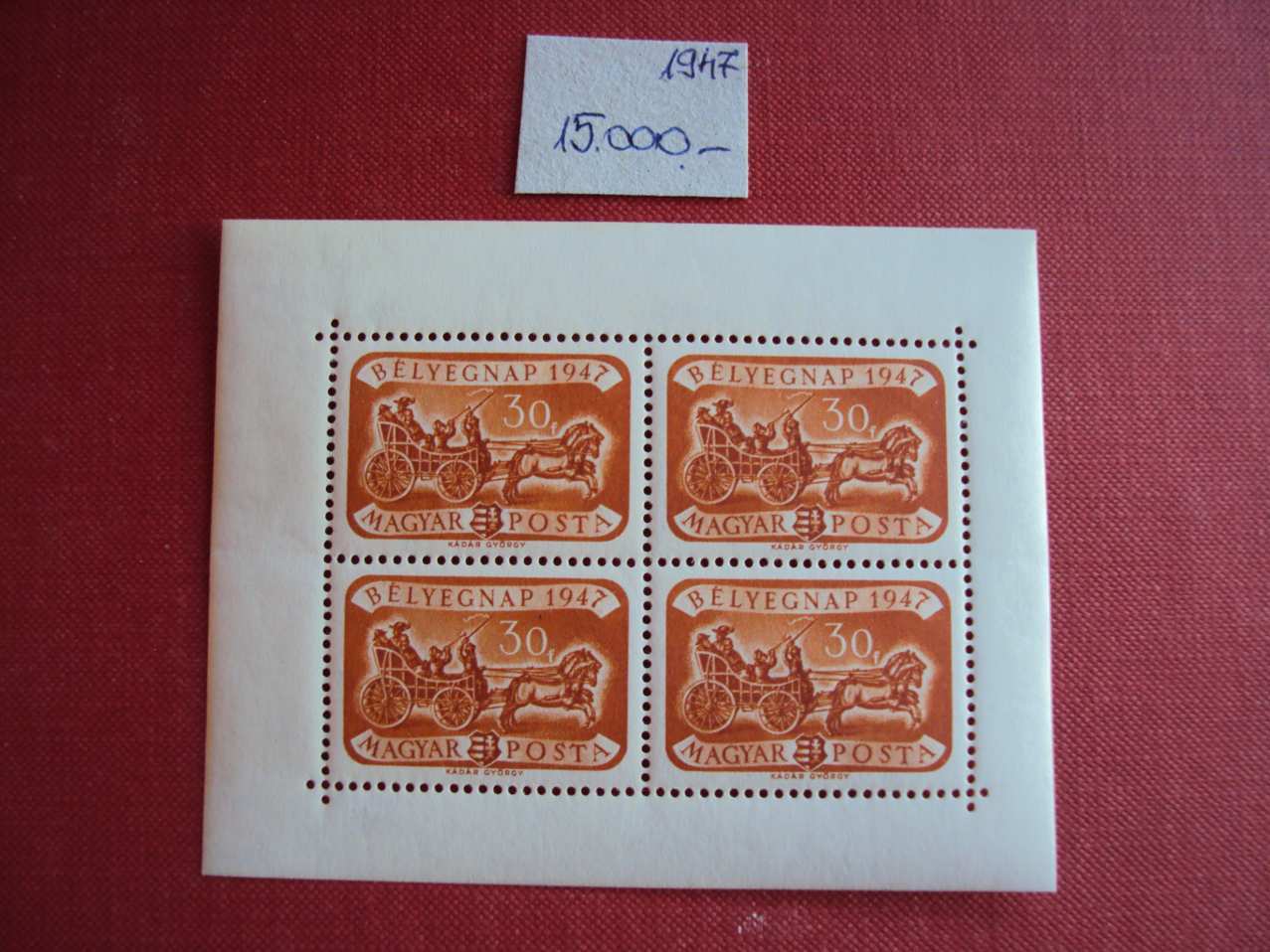 1947-Bélyegnap postatiszta Harmadárban eladó-BAL-11