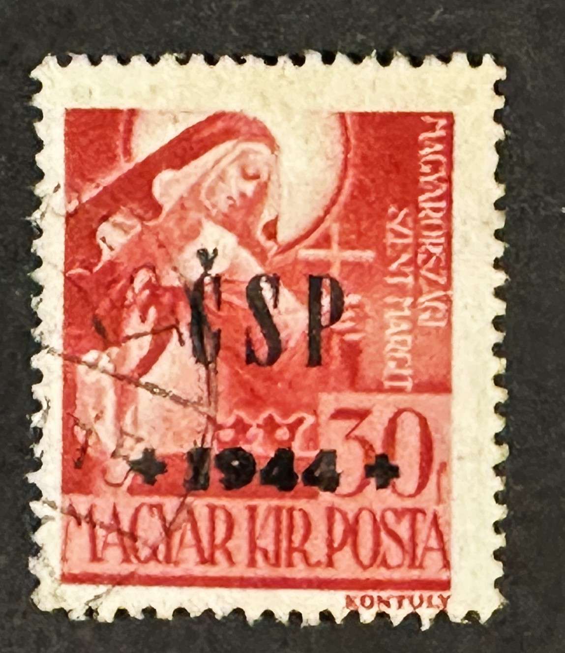 MAGYARORSZÁG MEGSZÁLLÁS HUSZT 1944 SZT. MARGIT BÉLYEG