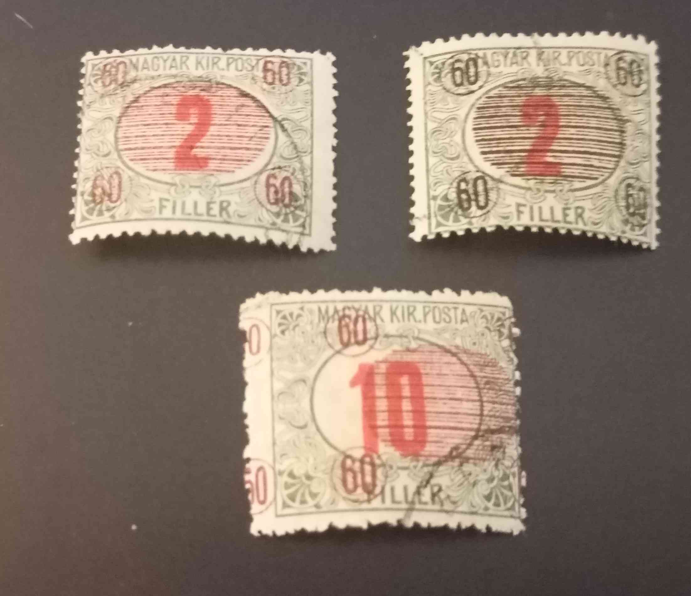 Magyarország 1919 Temesvár szerb megszállás Pirosszámú Portó 3 érték pecsételt H