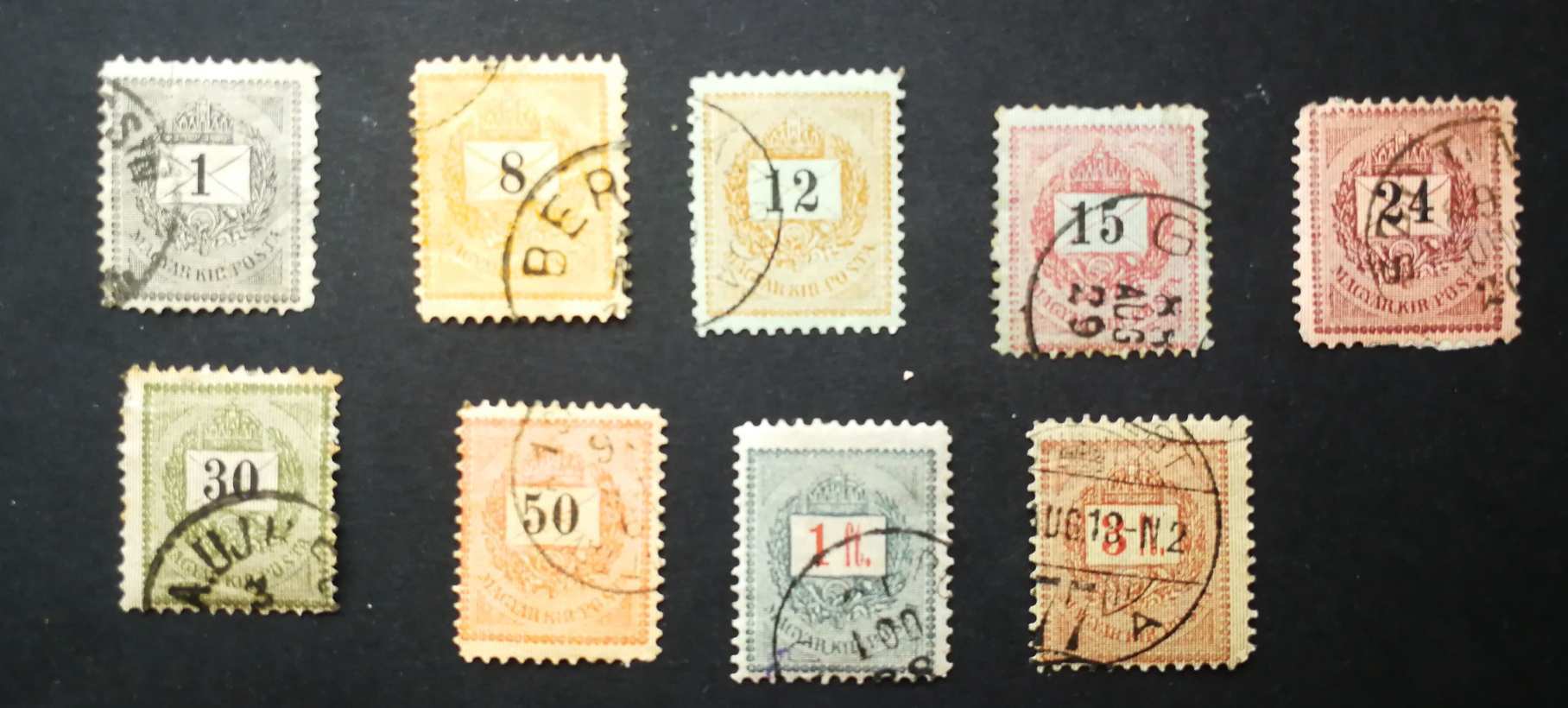 Magyarország 1888 Feketeszámú krajcáros sor pecsételt H