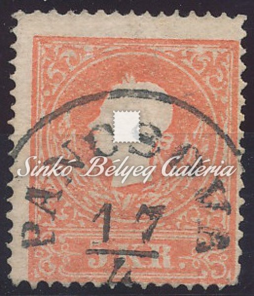 1858. Könyvnyomat dombornyomással 5kr, PANCSOVA