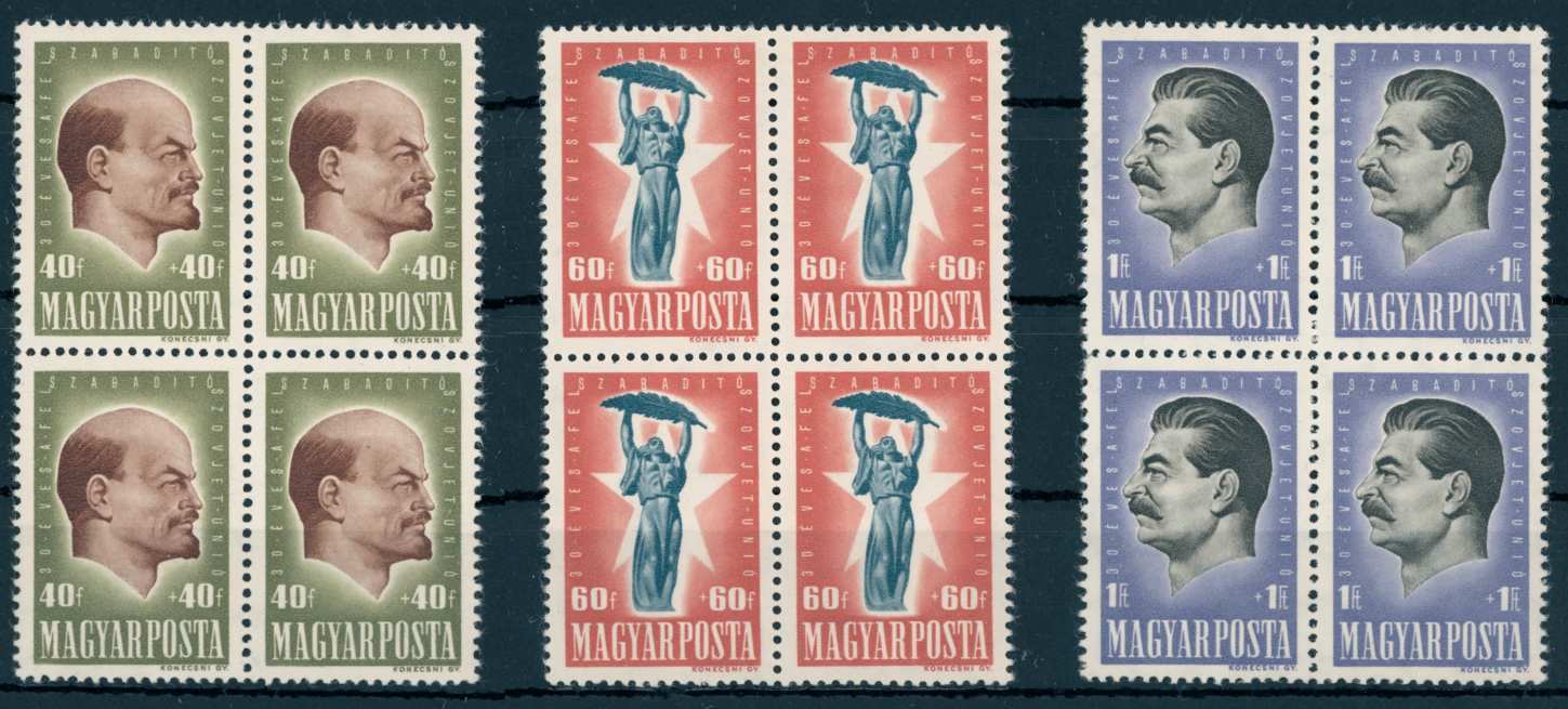 1947 harmincéves a szovjetunió - postatiszta sor négyestömbökben MPIK 16.000 Ft (e60)