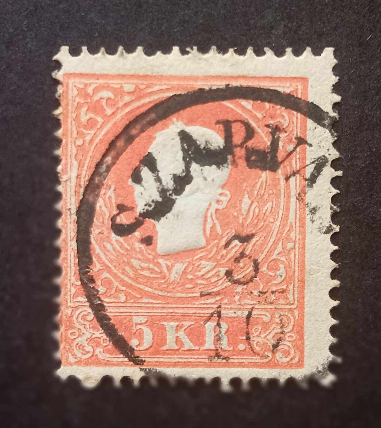 Magyarország 1858 Könyvnyomat 5 Kr SZARVAS Gudlin 40 D