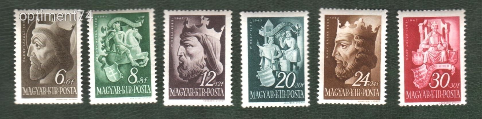 1942. Királyok - Postatiszta, falcmentes, szép bélyegek