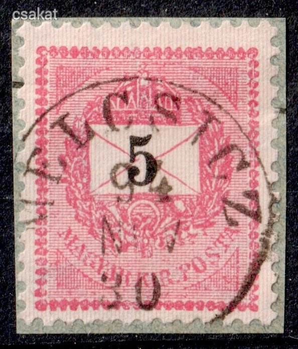 1889 feketeszámú krajcáros MELCSICZ bélyegzés Felvidék Slovakia Gudlin E3.18 / 150p (d20)