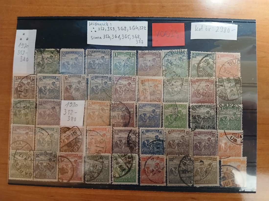 V0023 Magyar 1920-24 352-380  - kat.ár 2980 HUF