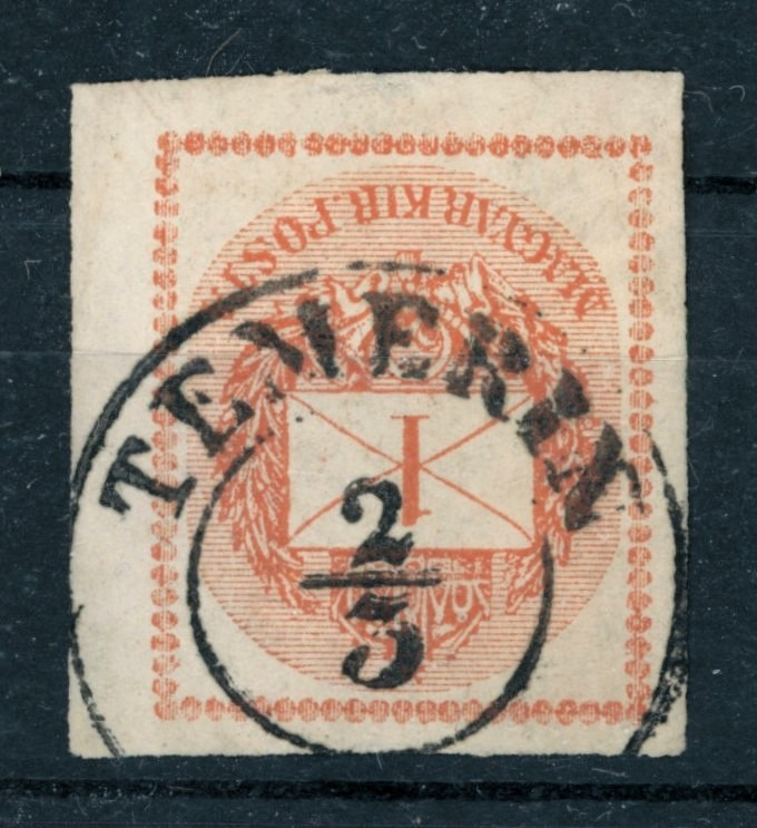 1874 krajcáros hírlapbélyeg TEMERIN bélyegzés Bács-Bodrog Serbia Gudlin D2.5 / 80p (e65)
