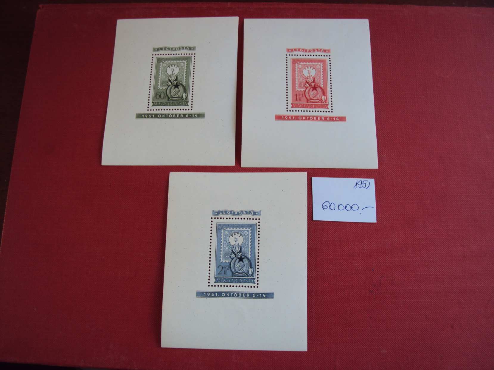 1951-80 Éves Magyar Bélyeg-blokksor - postatiszta Harmadárban eladó-BAL-101